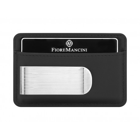 Baionetta/Credit Cards Holder - Calf Black (Rigato)