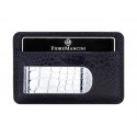 Baionetta/Credit Card Wallet - Ostrich Blu Notte (Alligator)