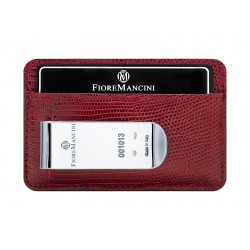 Baionetta/Credit Cards Holder - Lizard Bordeaux (Lucido)